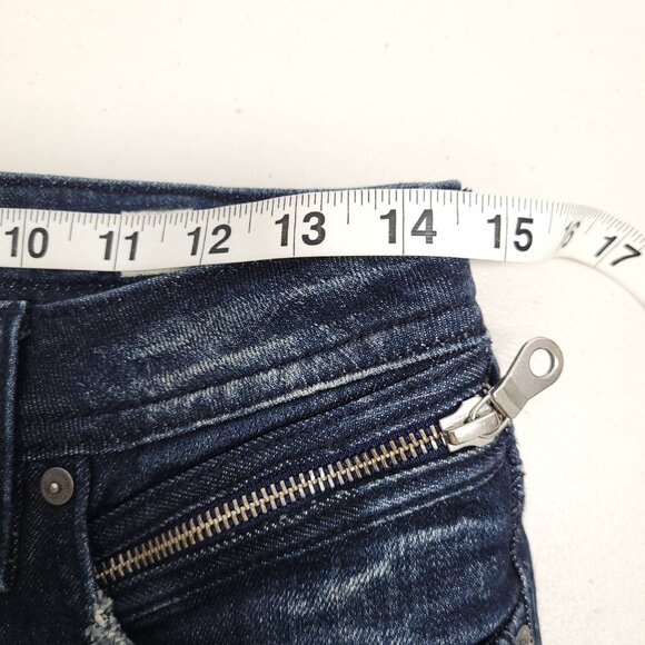 Rock Revival Moto Cladelle Skinny Jeans Low Rise Stretch Blue Dark Wash - Picture 4 of 13